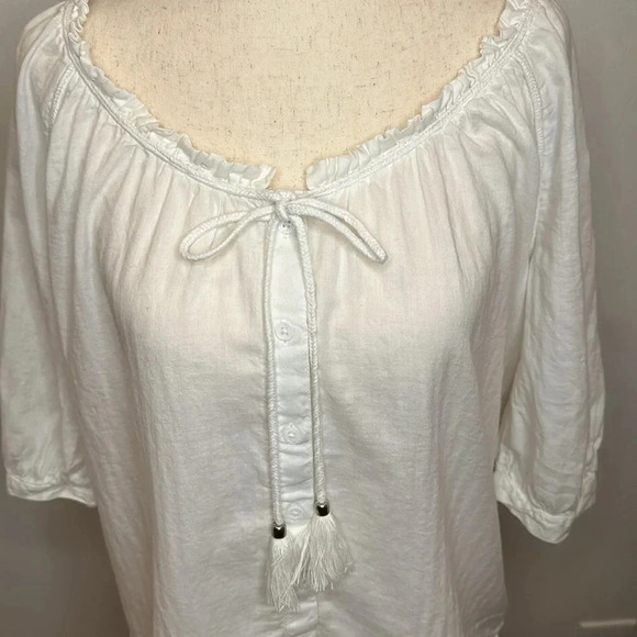 PAIGE BUTTON DOWN COTTON BLOUSE - Picture 2 of 9